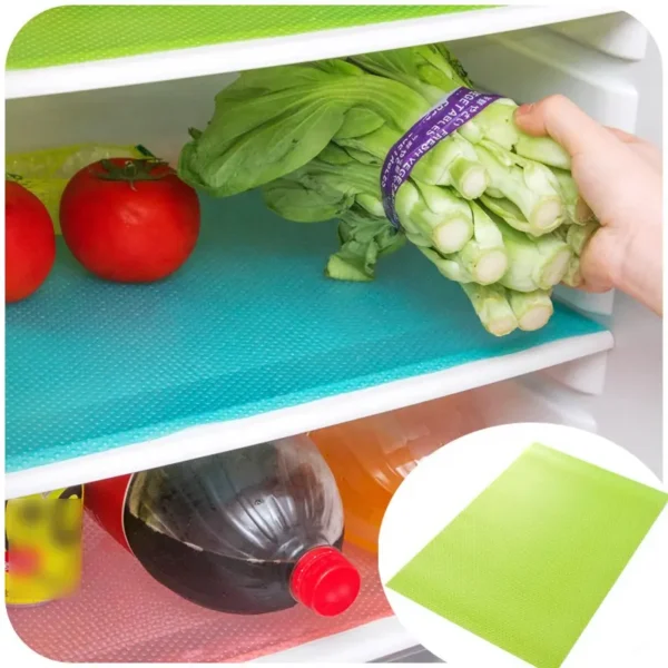 Refrigerator Liners Mats Washable, Refrigerator Mats for Shelves, Cover Pads for Freezer Glass Shelf Cupboard Cabinet Drawer (Random Color) - Image 3