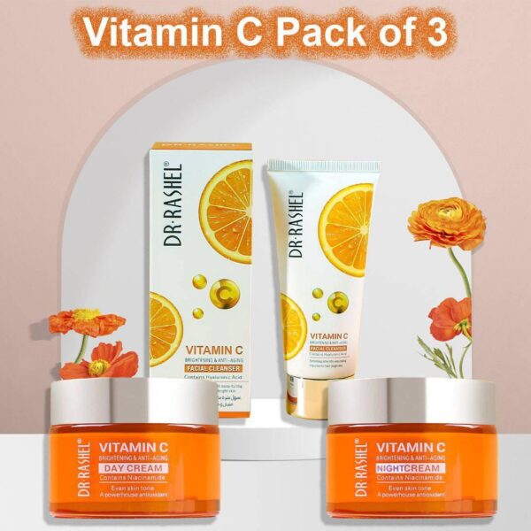 Pack of 3 Dr Rashel Vitamin C - Day & Night Cream + Facial Cleanser with Hyaluronic Acid - Image 7